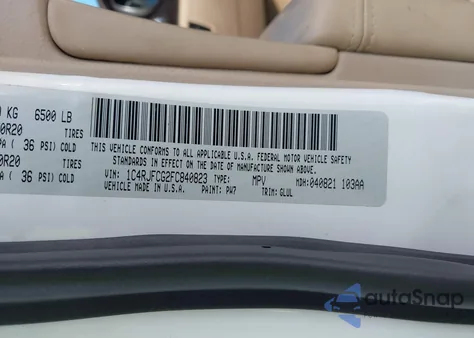 2015 Jeep Grand Cherokee Overland from USA, damaged, VIN 1C4RJFCG2FC840823